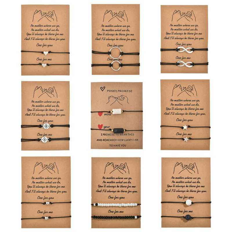 Браслет с бусинами и шармами для мужчин женщин черный плетеный браслет ручной