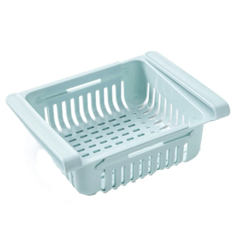 

Kitchen Retractable Fridge Organizer Slide Refrigerator Drawer Box Rack Holder Kitchen Freezer Drawer Shelf Pull-out Space Saver