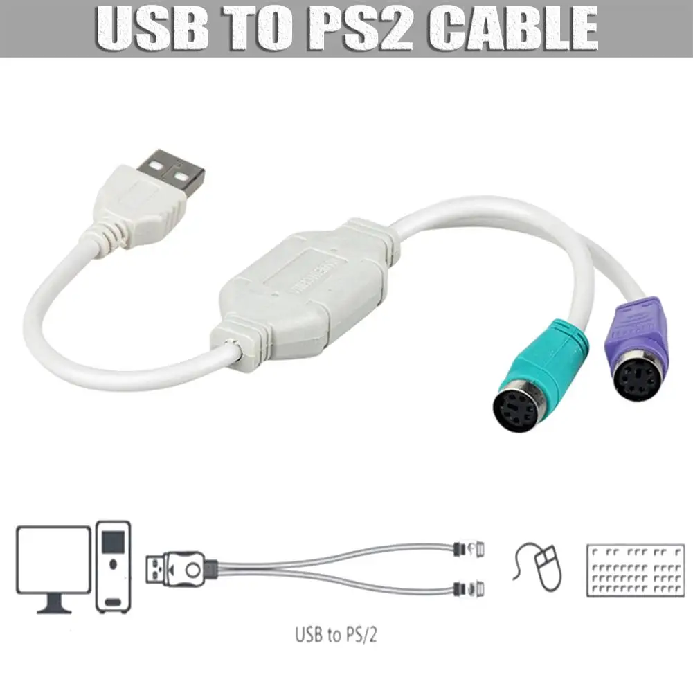 USB к PS/2 клавиатуре переходник для мыши Male PS 2 Female круглому порту клавиатуры кабель