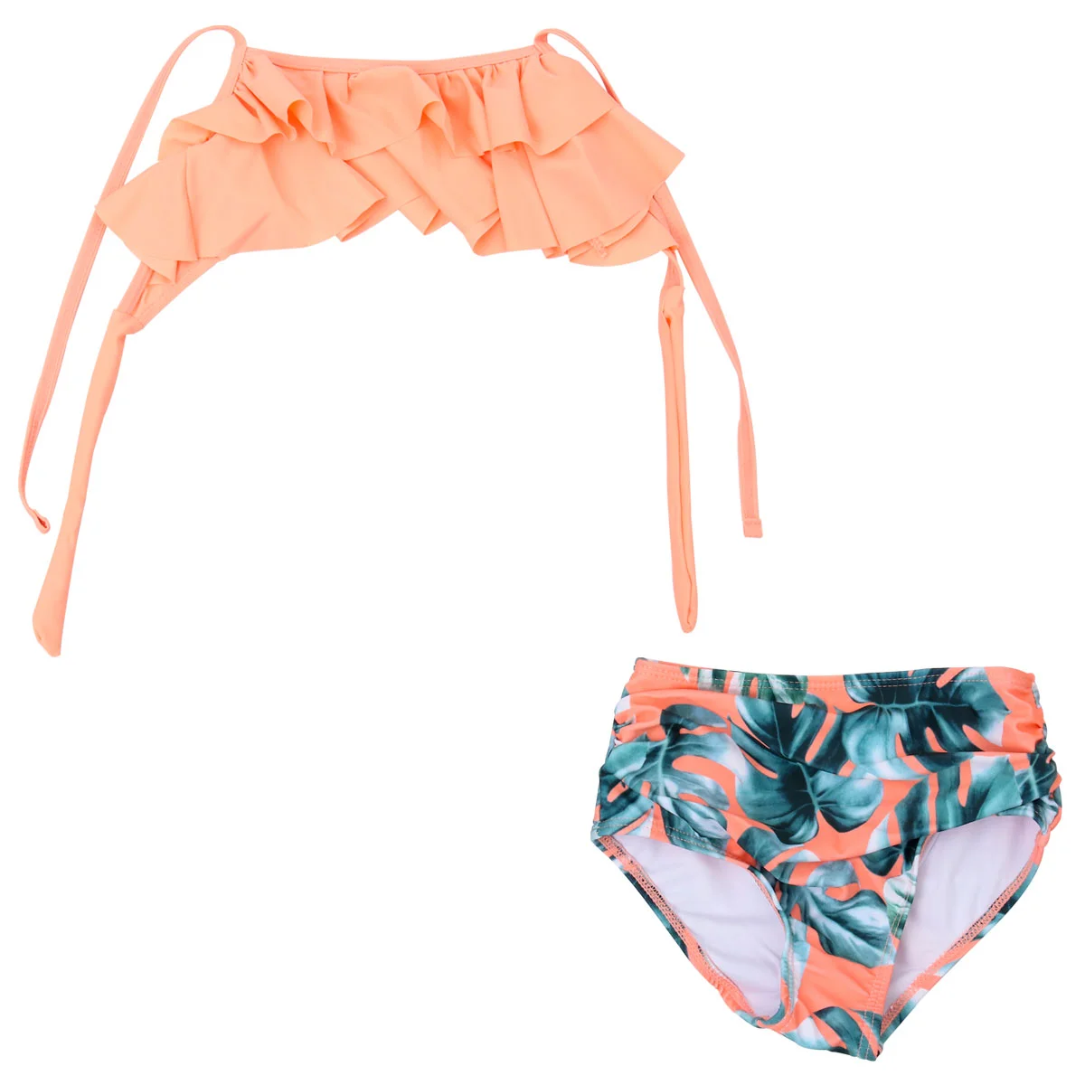 

Купальник-бикини с высокой талией для девочек, размеры 104