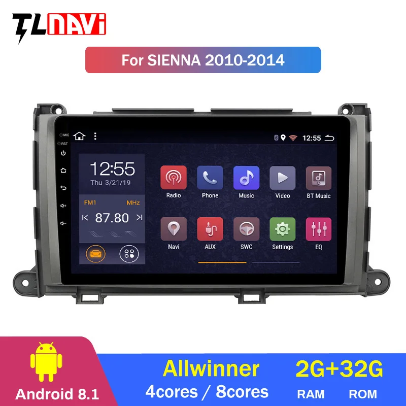 DSP ips экран 4G ram 64G rom Android 9,0 Автомобильный gps для Toyota Sienna Радио стерео экран Аудио приемник навигация без DVD плеера