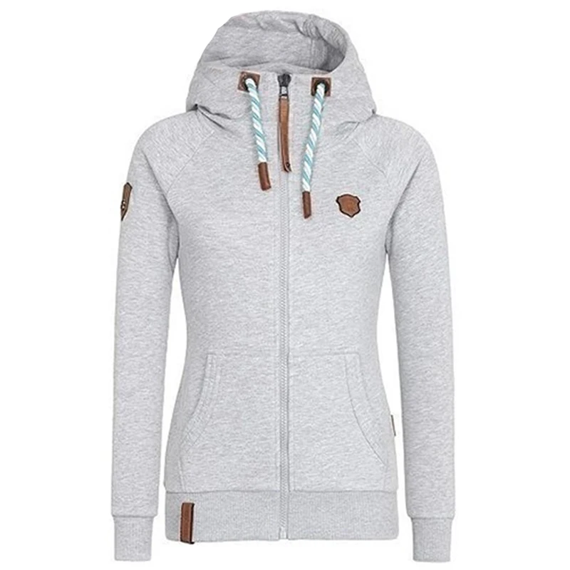

Zipper solid Hoodies Sweatshirts 2020 Women Casual Kawaii Harajuku Fashion Punk for Girls Clothing European Tops Korean