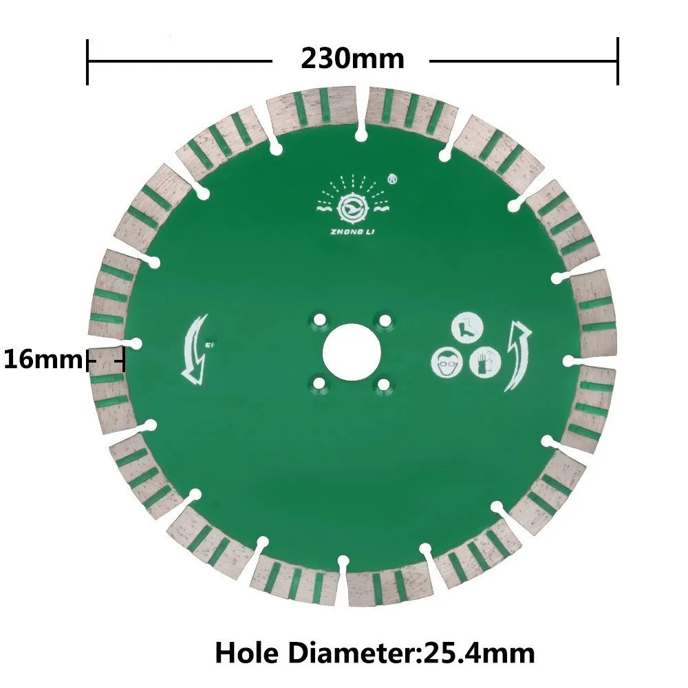 

Алмазный режущий диск 9 "230 мм, лезвие для угловой шлифовальной машины, камня, мраморной кладки, кирпичной кладки, 1 дюйм, отверстие 230 x, 6x16 x H