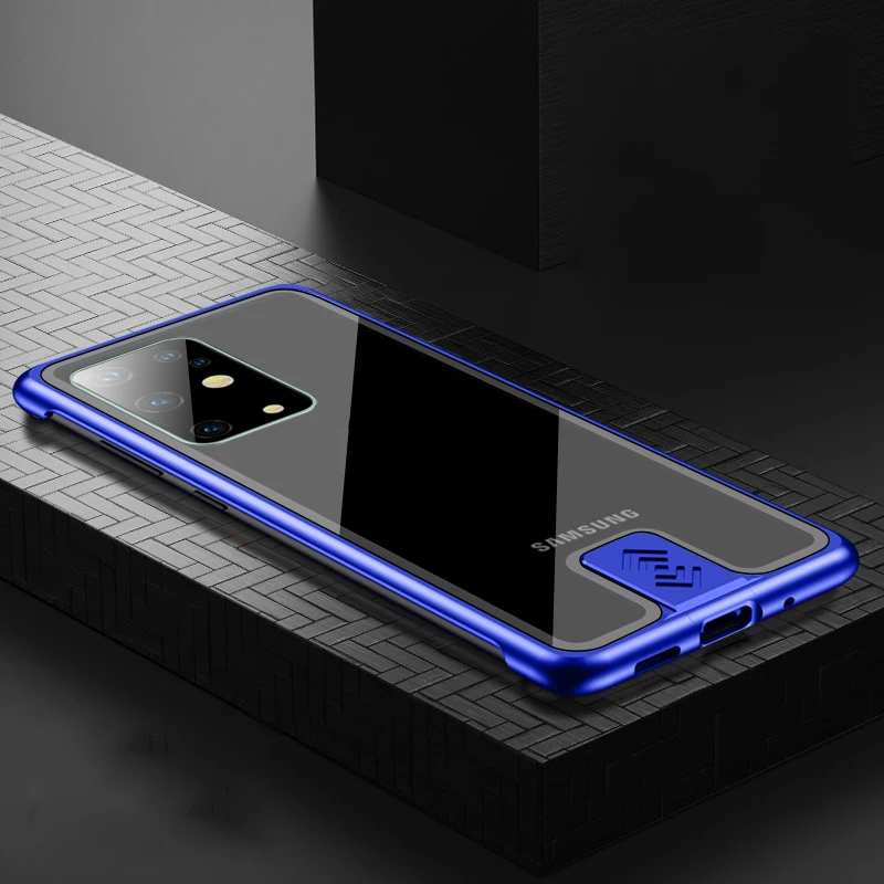 

New S20ultra Case Transparent Glass Protective Case Samsung S20 Series Glass Material Metal Frame Mobile Phone Protective Case