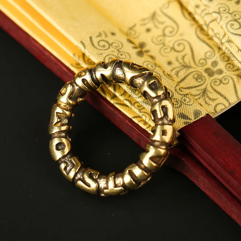 Retro Brass Letter Key Chain Ring Closed Copper Round Rings DIY Keychain Handmade Accessories Jewelry Men Car Keyring Hangings | Украшения