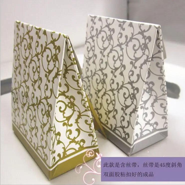 

500 pcs Gold Or Silver Wedding Favor Boxes Golden Age Candy Box Wedding Favors And Gifts Pack