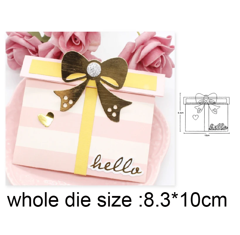 

Metal Cutting Dies Cut Die Mold Gift box bow Shape Carbon Scrapbook Paper Craft Knife Mould Blade Punch Stencils