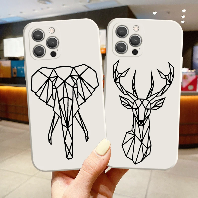 

Fashion Geometric Art Phone Case for iPhone xs max 7 8Plus 11pro 12 13 Pro Max xr se2020 11 12 13mini Silicone protective sleeve