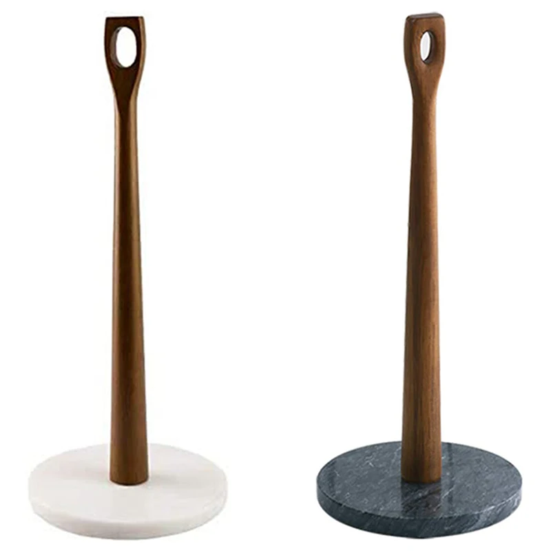 

SHGO Лидер продаж, держатель для бумажных полотенец на мраморной основе, дозатор для полотенец, Высота 14,5 дюйма из мрамора и акации