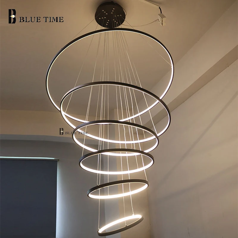 

100CM Ring Chandelier Lighting For Living room Dining room Bedroom Kitchen Indoor Pendant Chandeliers Lamp Aluminum 110V 220V