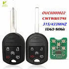 Запасной БЕСКЛЮЧЕВОЙ пульт дистанционного запуска KEYECU с 5 кнопками 315433 МГц для Ford Focus Edge Explorer Flex HU101FO38 Blade