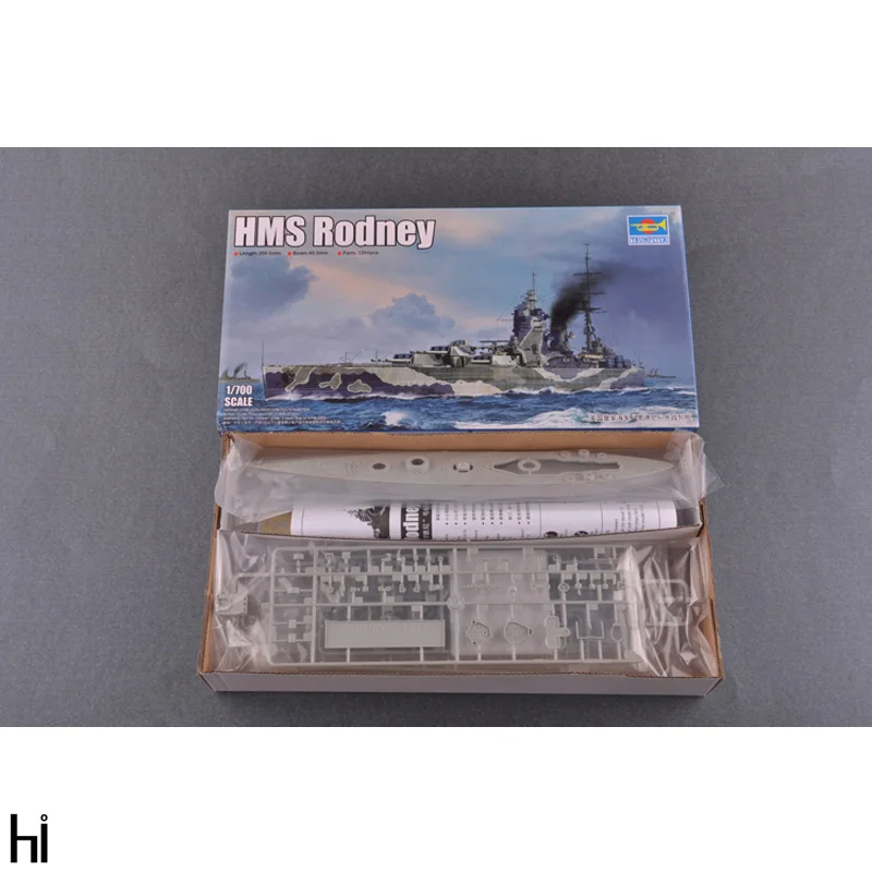

Корабль Trumpeter 06718, 1/700 HMS, Родни, военный корабль, пластиковая игрушка, модель, набор для сборки