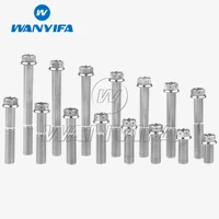 wanyifa titanium ti bolt m10x20 25 30 35 40 45 50 55 60 65 70 75 80 85 90mm flange hex head screw for motorcycle refitted
