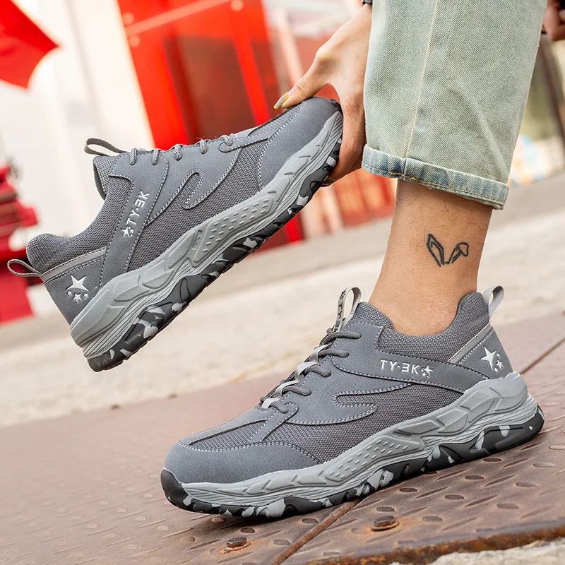 Safety Shoes High-top Waterproof Work Boots Men's Steel Toe Cap Puncture-proof Protection Outdoor Lightweight | Обувь