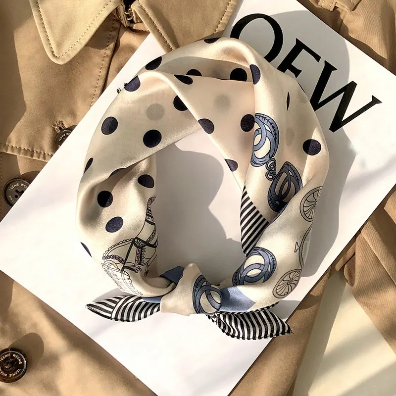 

Square 100% Real Silk Scarf Women Bufanda Shawls Wraps for Lady Neckerchief dot Foulard Femme Bandana Scarves Pashmina Fashion