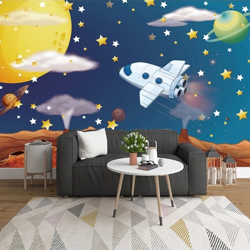 Пользовательские звезды луна самолет мультфильм росписи Вселенная звездное