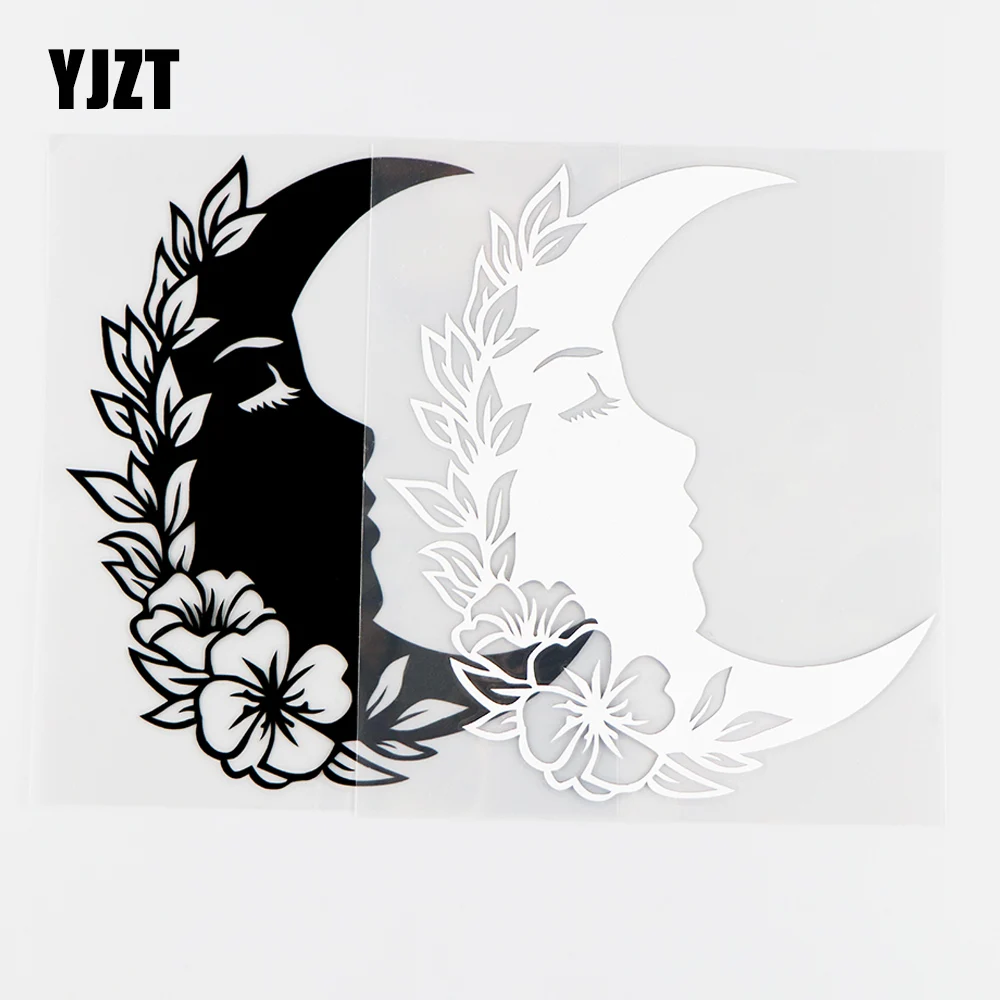 

YJZT 13X15CM Beatiful Moon face Vinyl Decal Car Window Art Decor Car Sticker Black / Silver 10A-0237