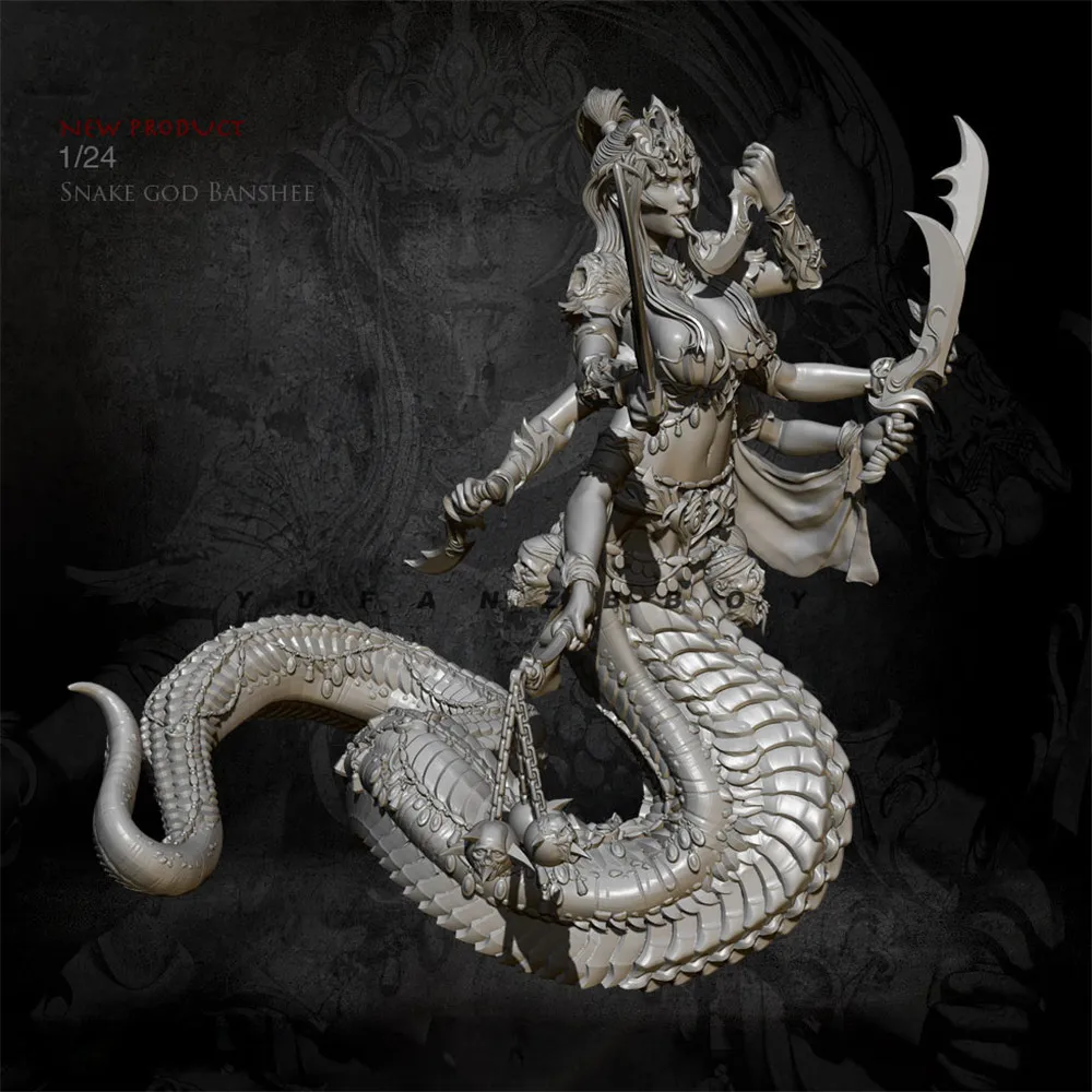 Фигурка змеи демона из смолы 75 мм масштаб 1/24 набор моделей в сборе бесцветные