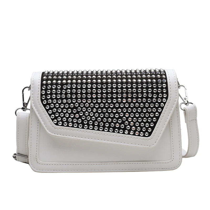 

Shiny Diamond Female Flap Square Bag 2021 Summer New Quality PU Leather Women's Designer Handbag Brand Shoulder Messenger Bags