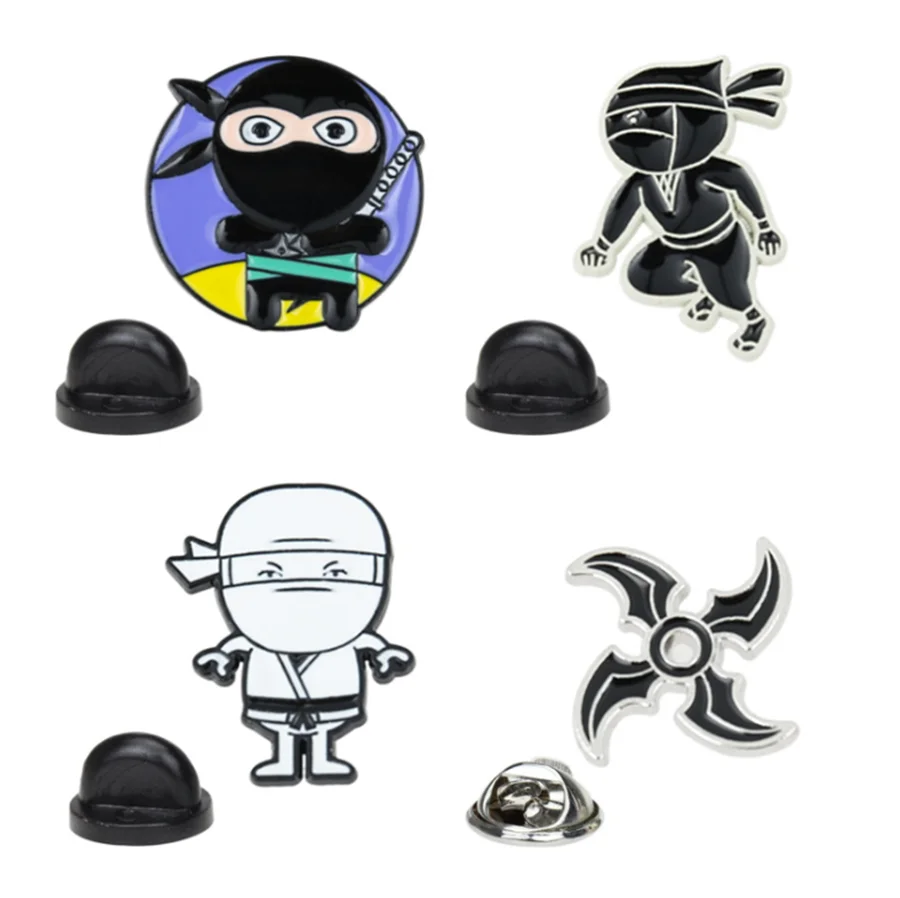 Японский ниндзя меч самурая мультфильм милый эмалевая брошь из сплава со значком