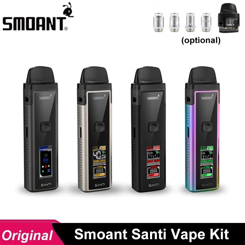 Оригинальный вейп набор Smoant Santi батарея 1100 мАч 40 Вт с картриджем 3 5 мл электронная