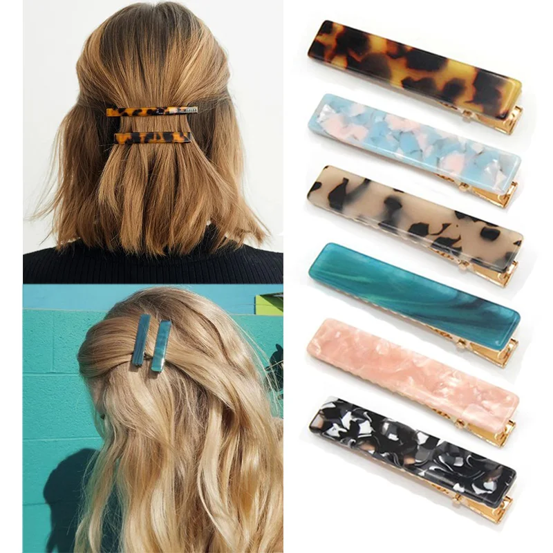 

Fashion Women Metal Acetate Hair Pin Clip Leopard Hair Clip Geometric Hairpins Hairgrips Barrette Hairpin Hair Accessories
