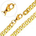 Золотая цепочка на шею LUXUKISSKIDS, 5 мм, цепочка на шею для мужчин и женщин, ожерелья из нержавеющей стали 316L, 5 мм, длинная цепочка для мужчин, оптовая продажа
