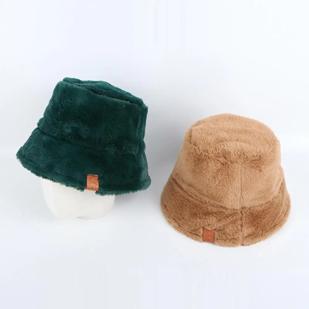 

Winter Bucket Hat Women Zebra Leopard Artificial Faux Fur Warm Female Outdoor Sun Panama Girls Cap Wholesale