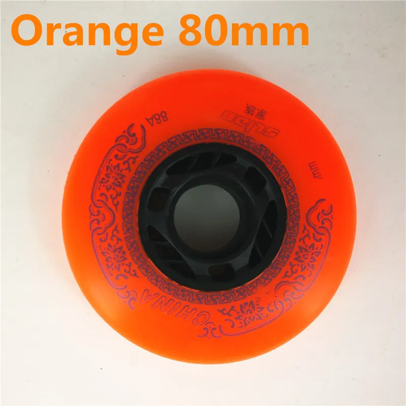 80mm Orange 4 шт./партия 88A скользящие роликовые коньки колеса для Ролики SEBA hv High WFSC KSJ для Powerslide для RB раздвижные тормозные Дрифт колеса - Цвет: 80mm Orange
