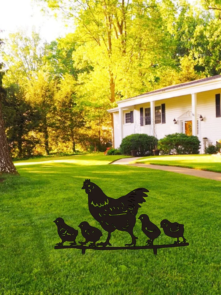 

Креативный куриный домик, акриловый домик с животными, садовый силуэт, двор, искусство для вечерние ринки, фестиваля, Декор, подарки, садовый...