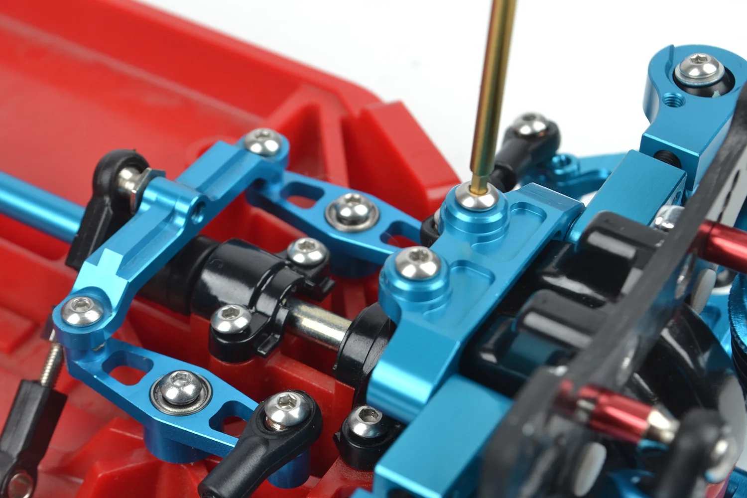 Juego de direcci&oacute;n de manivela de rodamiento de bolas de aluminio para coche de control remoto, piezas mejoradas para Tamiya TT02 TT-02 1/10 RC, TT-02D-5