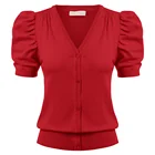 BP женский короткий кардиган с пышными рукавами, трикотажное пальто с v-образным вырезом, винтажное модное простое пальто с рукавами три четверти