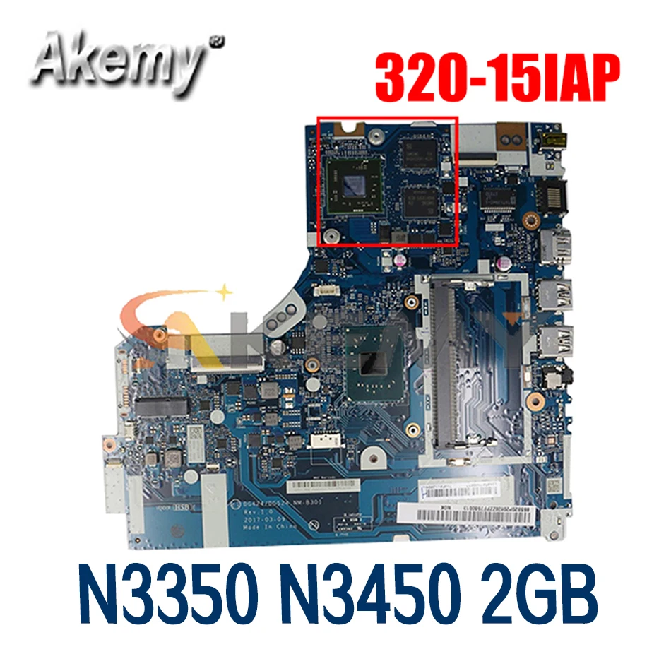 

for Lenovo 320-15IAP notebook motherboard DG424 DG524 NM-B301 with N3350 N3450 CPU 2GB GPU DD3L tested 100% work Mainboard
