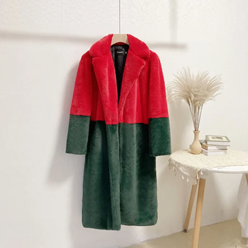 Шуба женская из меха и искусственного новинка 2021 зимняя модная шуба средней