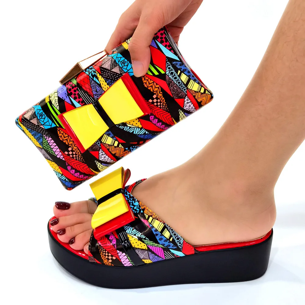 Doershow хорошая цена итальянская искусственная кожа Свадебный комплект обуви и