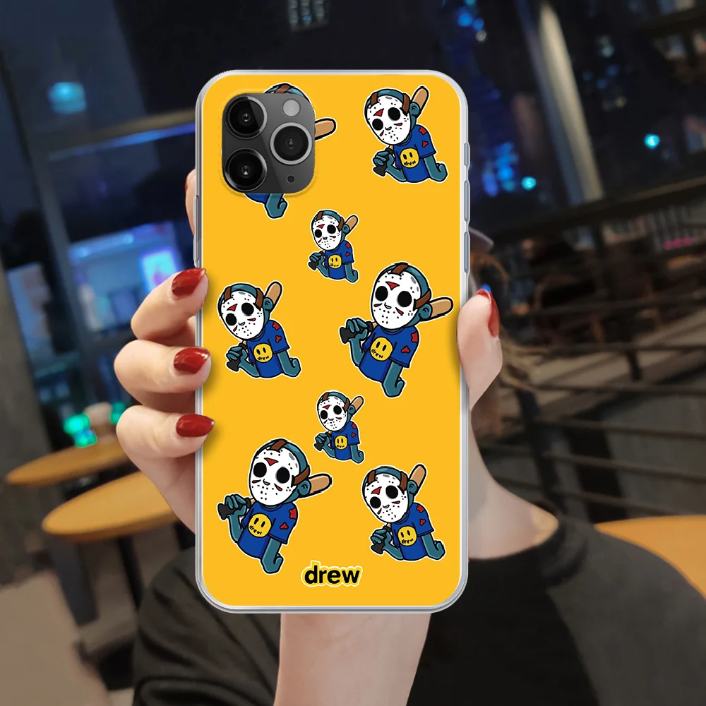 

drew trend brand bieber Phone Case cover For iphone 5 5S 6 6S PLUS 7 8 12 mini X XR XS 11 PRO SE 2020 MAX transparent coque