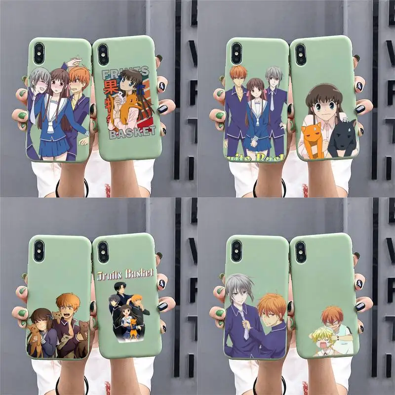 

Fruit Basket anime Phone Case for iphone 13 12 mini 11 Pro Max X XS XR Solid Color For 7 8 6 6S Plus Capa