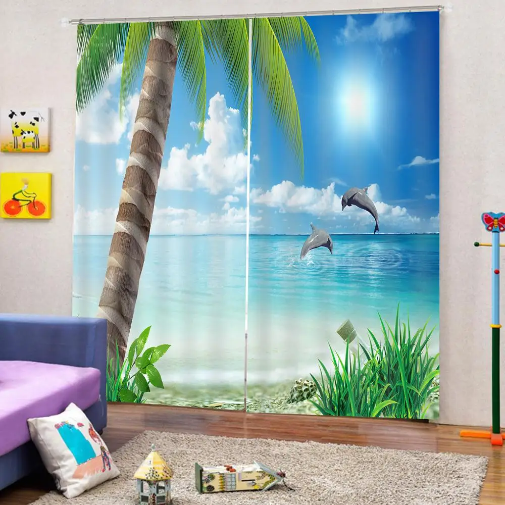 Индивидуальные 3d шторы новое окно балкон кокосовое дерево утолщенное лобовое