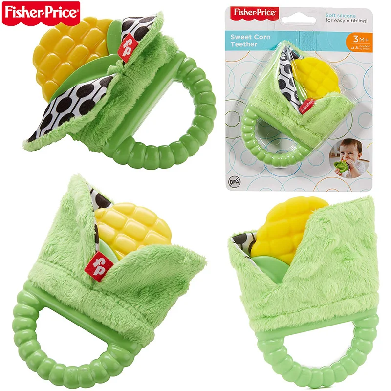 Оригинальный Fisher-Price сладкий Прорезыватель для зубов в форме кукурузы