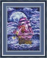 ff mm gold collection counted cross stitch kit cross stitch rs cotton with cross stitch sailboats under the stars