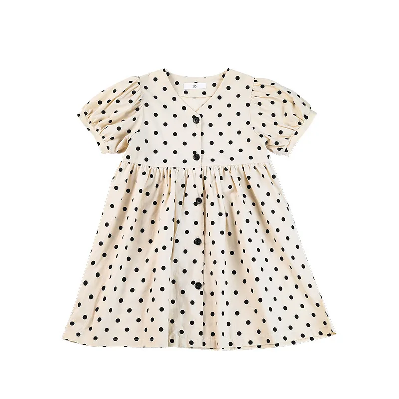 

2020 Summer Parent-child Dress Mother and Daughter V-neck Chiffon Polka Dot Dress Mom and Son Matching Clothes