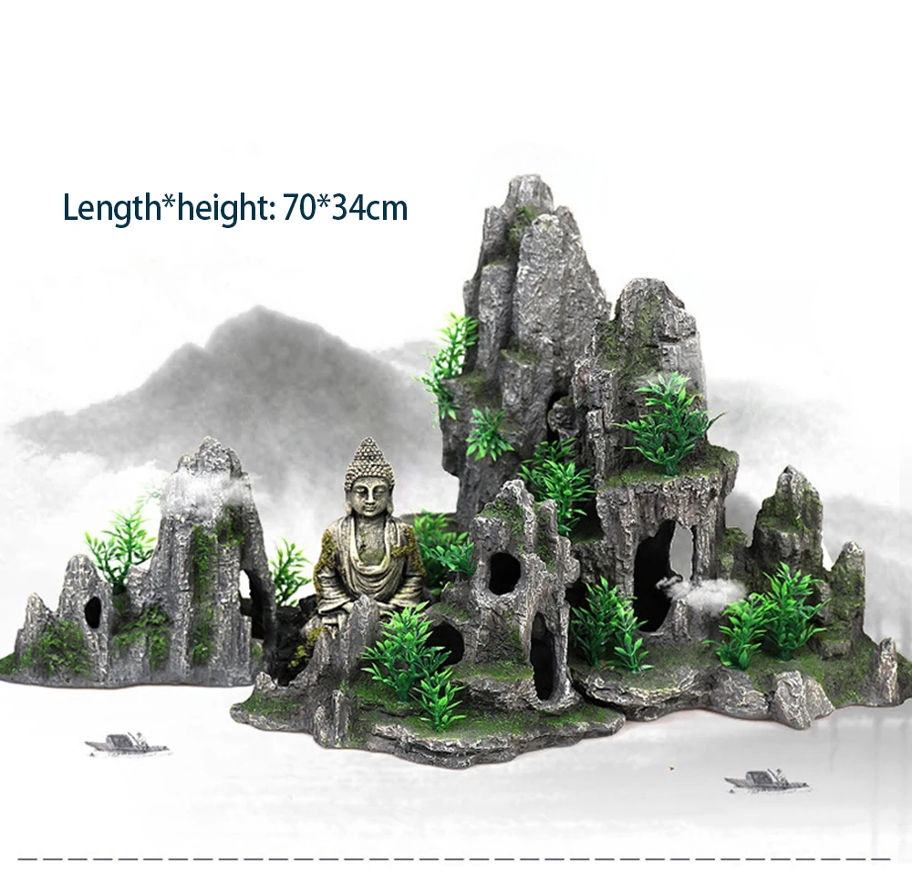 

Decoration Fish Tank Rockery Stone Accessories Hide Fish Moss Cave Fish Tank Jellyfish Tortoise Aquarium Accessories