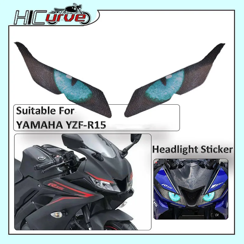 For YAMAHA YZF-R15 YZF R15 YZFR15 2017 2018 2019 Motorcycle 3D Front Fairing Headlight Guard Sticker Head Light Protection