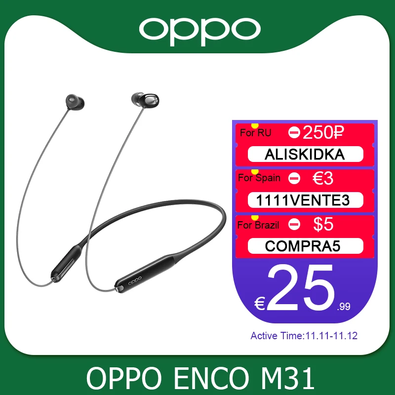 Беспроводная Bluetooth гарнитура OPPO Enco M31 модель 5 0 легкая спортивная Гарнитура с