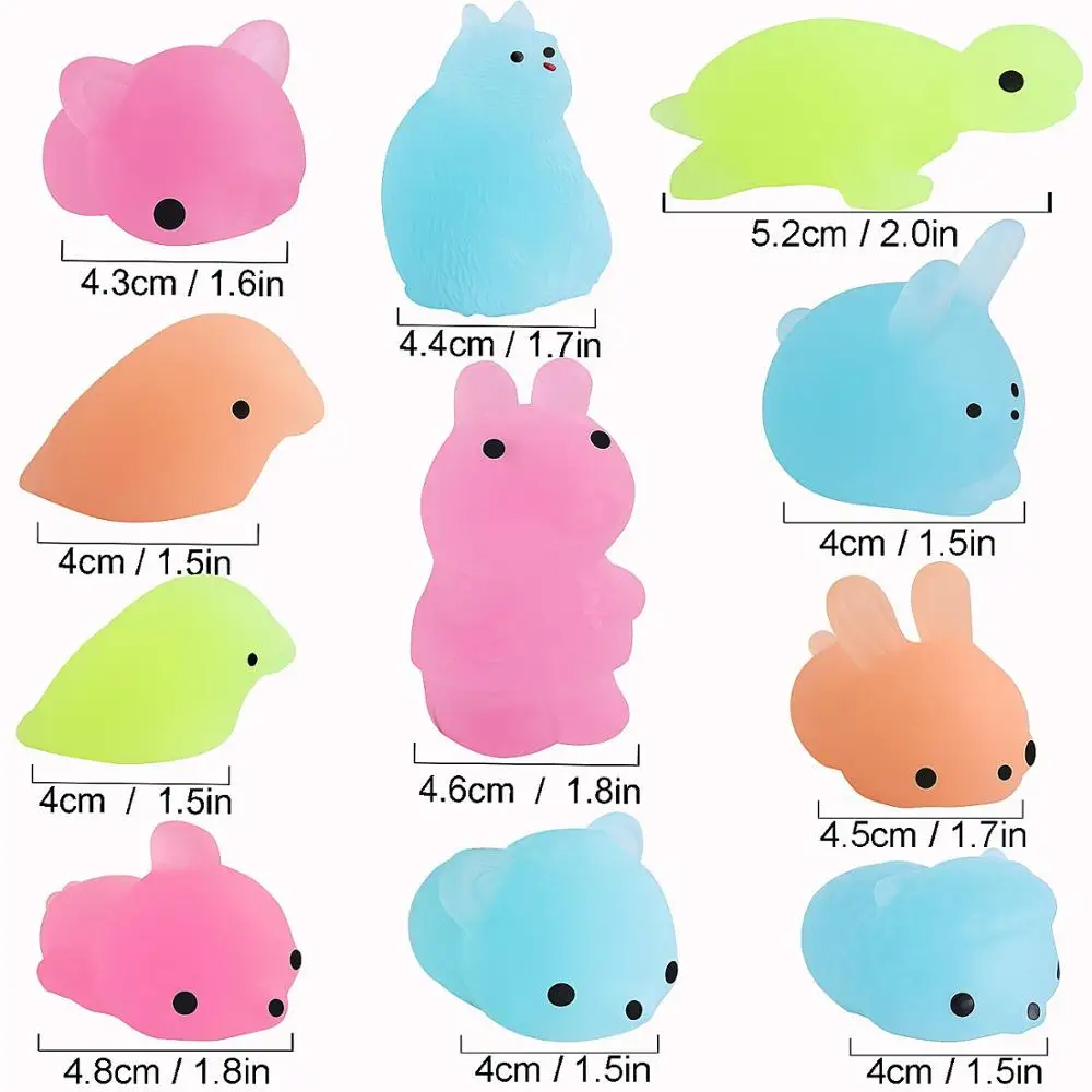 

Mskwee 2019 Hot Selling 22pcs Luminous Mini Mochi squishy gift for kid Relieve stress