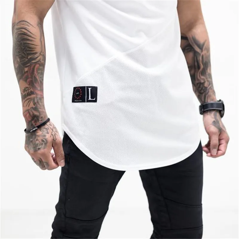 Мужская футболка для бега в тренажерном зале фитнеса с надписью коротким