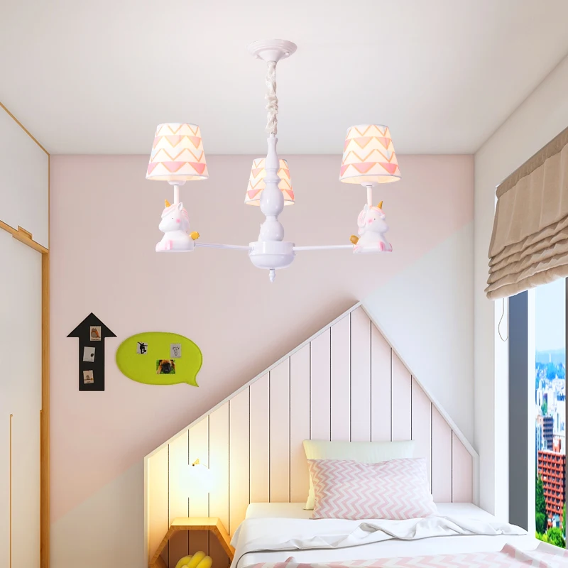 Детская мультяшная Люстра для спальни люстра девочки креативная светодиодная