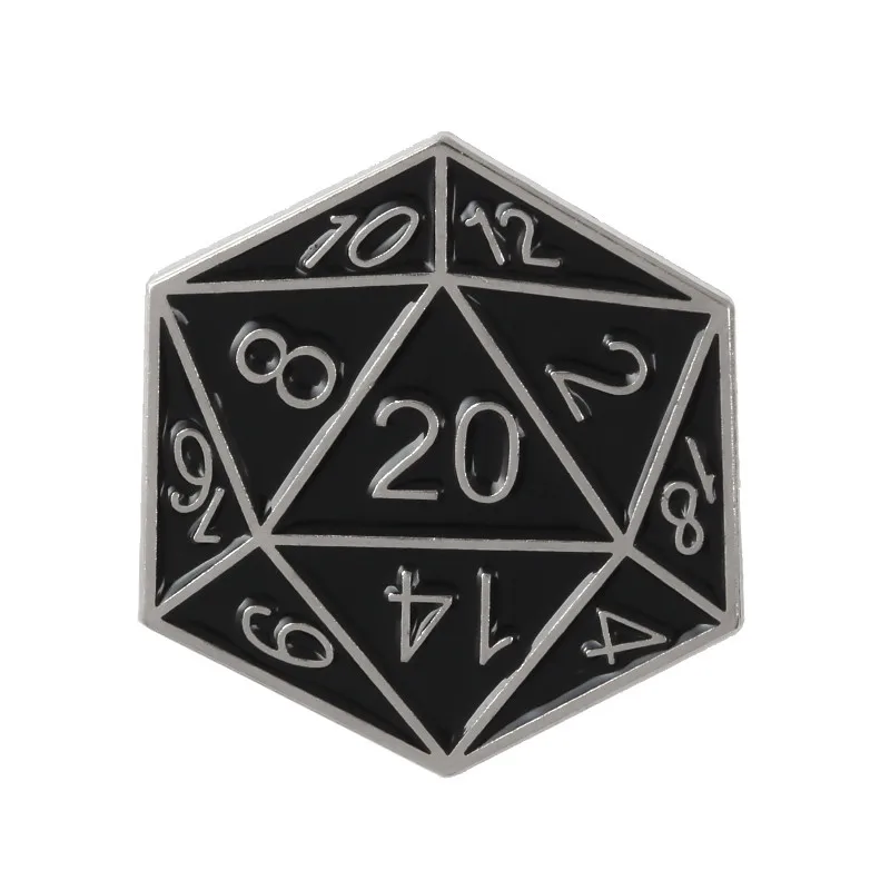 Style11 Подземелья и Драконы эмали штырь D20 DnD 20 двусторонняя игра в кости брошки и шпильки значки ролевые игры игра в кости игра для любителей значок на лацкан - Окраска металла: Style11