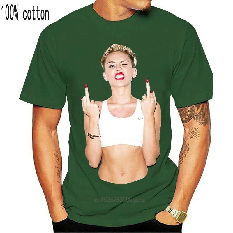 

Men's TEE Miley Cyrus Finger Up Funny Gift Designer Unisex T-Shirt