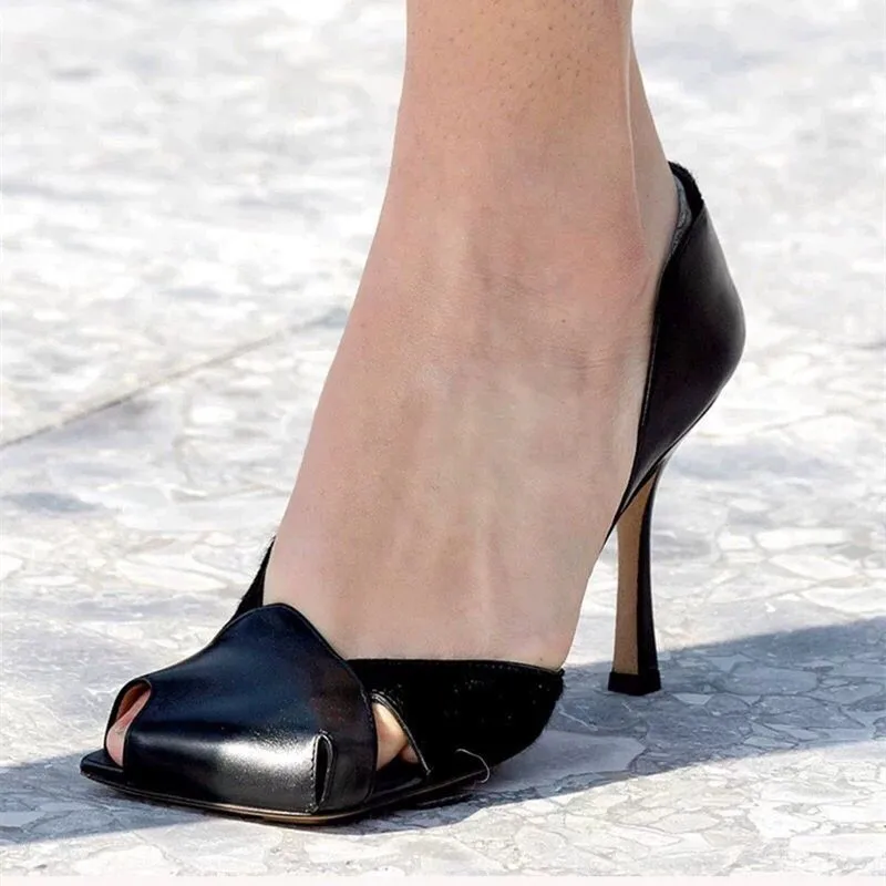 Туфли-лодочки женские на высоком каблуке с квадратным носком | Обувь